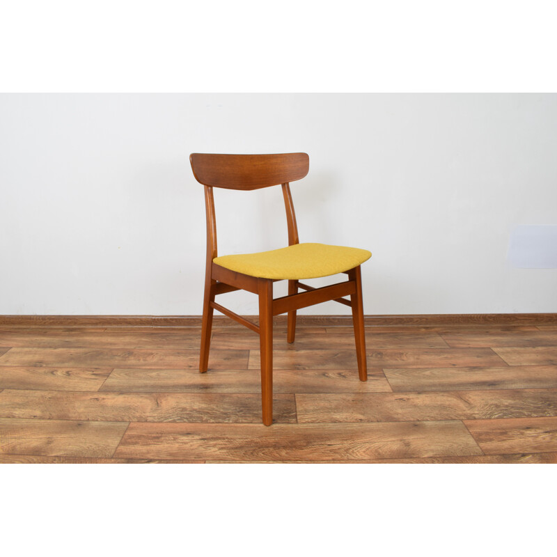 Set of 6 yellow teak chairs from Farstrup Møbelfabrik