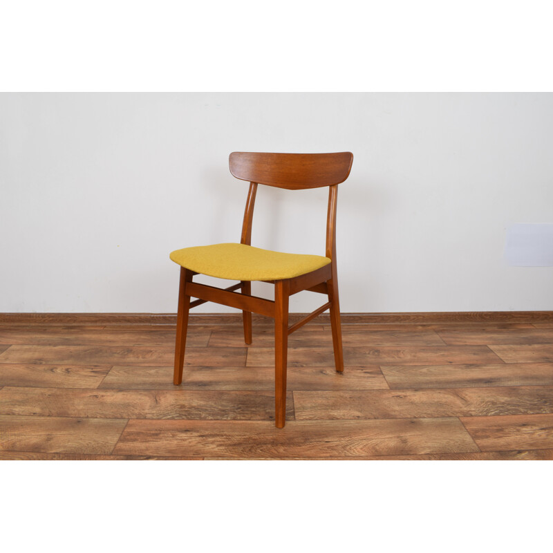 Set of 6 yellow teak chairs from Farstrup Møbelfabrik