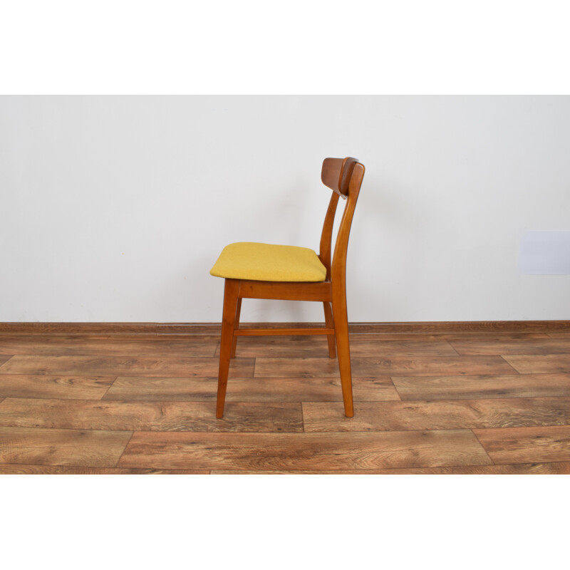 Set of 6 yellow teak chairs from Farstrup Møbelfabrik