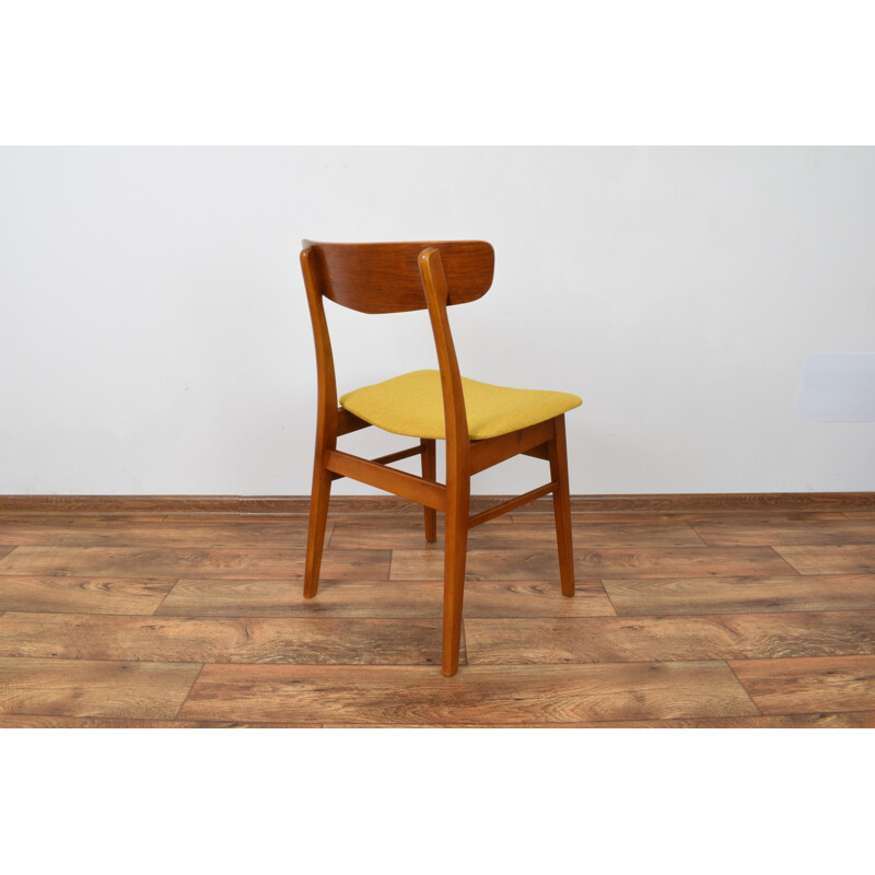 Set of 6 yellow teak chairs from Farstrup Møbelfabrik