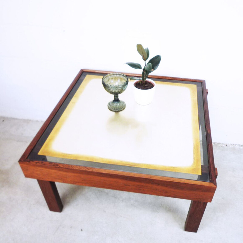 Mesa de café Vintage rosewood, Suécia 1970