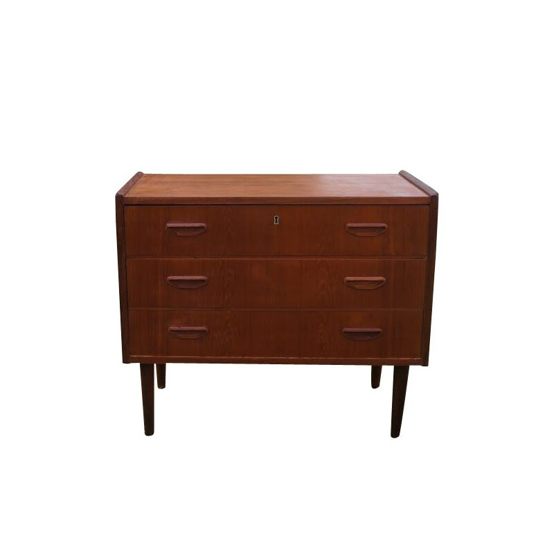 Vintage Danish teak dresser with 3 drawers