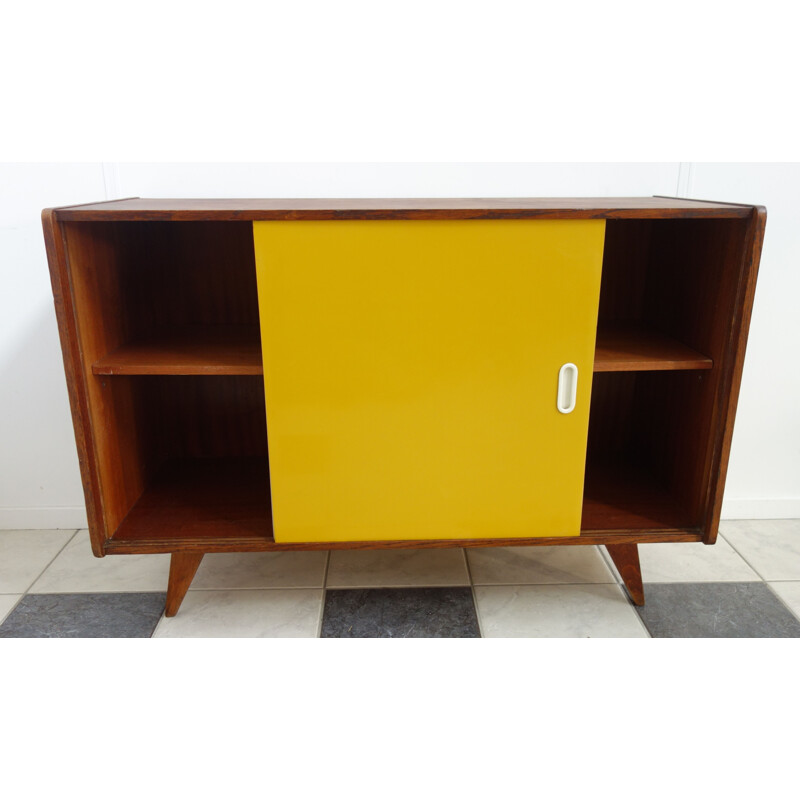 Vintage white and yellow sideboard by Jiri Jiroutek