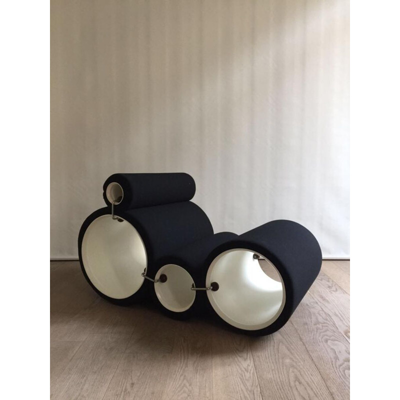 Black Tube armchair by Joe Colombo