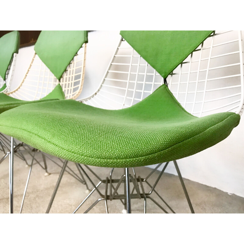 Set of 4 green DKR chairs by Eames for Herman Miller