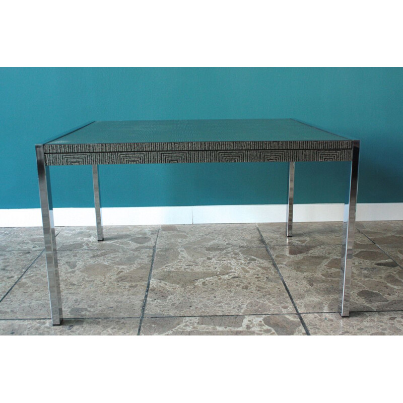 Vintage coffee table in steel and aluminum