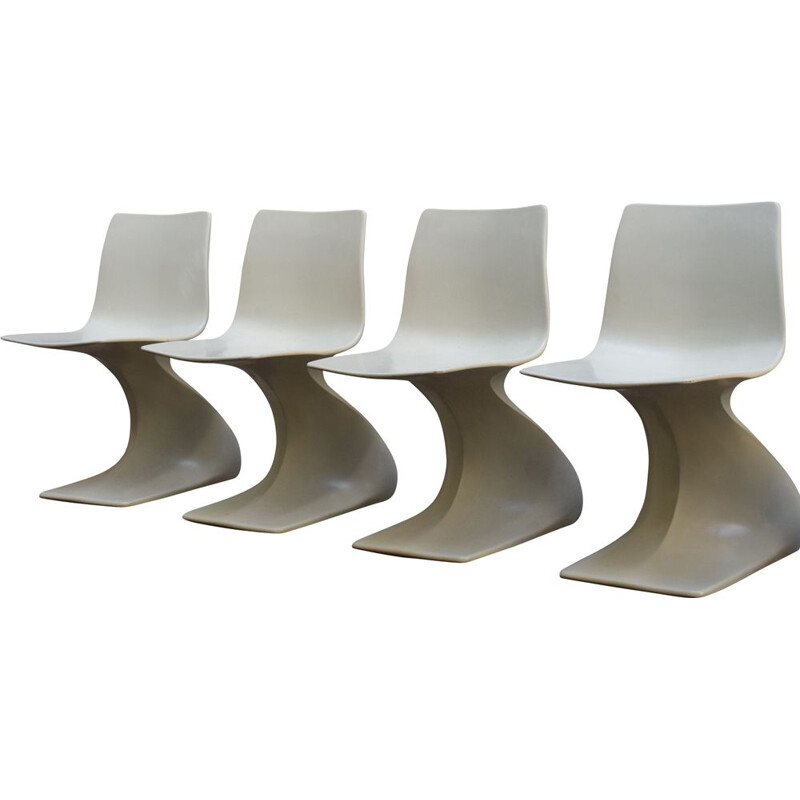 Set of 4 vintage chairs by Christian Adam for Newform Naila