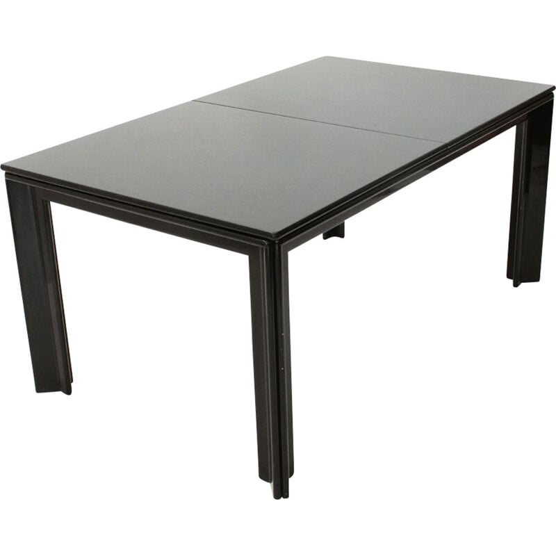 Vintage table in black lacquered black by Tobia Scarpa for Molteni
