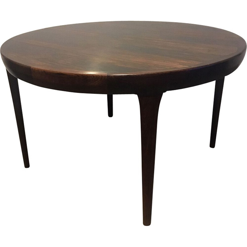 Vintage round Scandinavian dining table in rosewood by Kofod Larsen