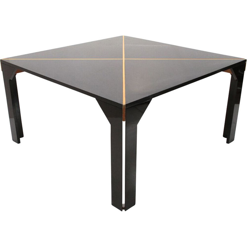 Vintage Tema black table by Vico Magistretti for B&B Italia 1970