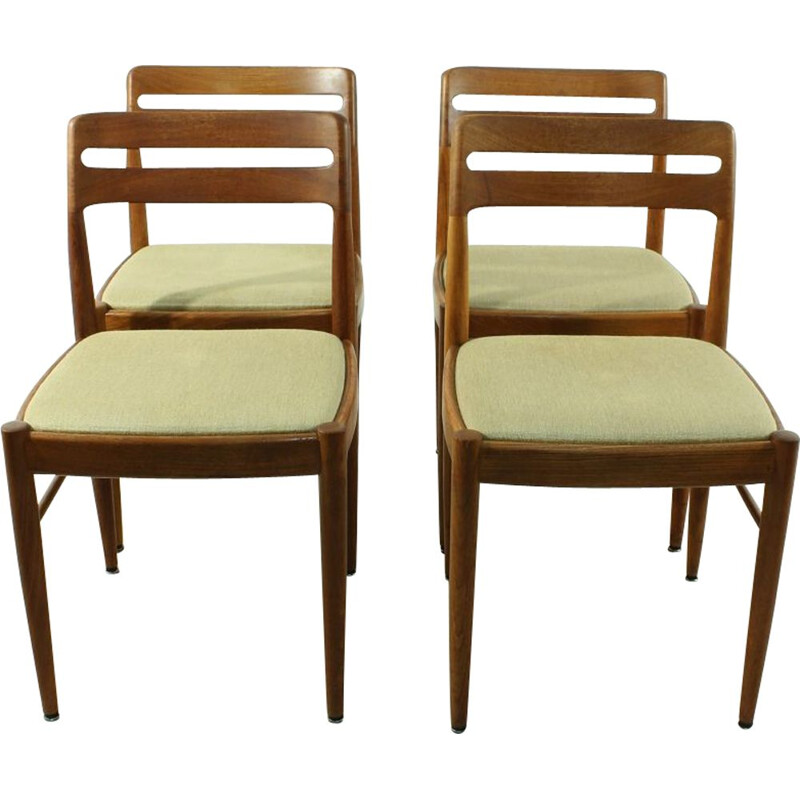 Set of 4 vintage dining chairs for Bramin by H.W. Klein in teak