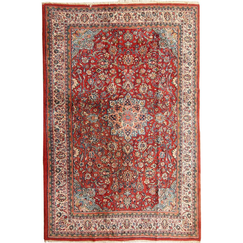 Vintage hand made Persian Sarouk rug