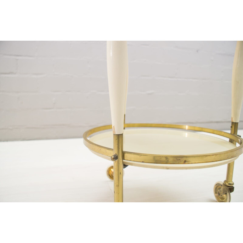 Vintage brass and glass cart