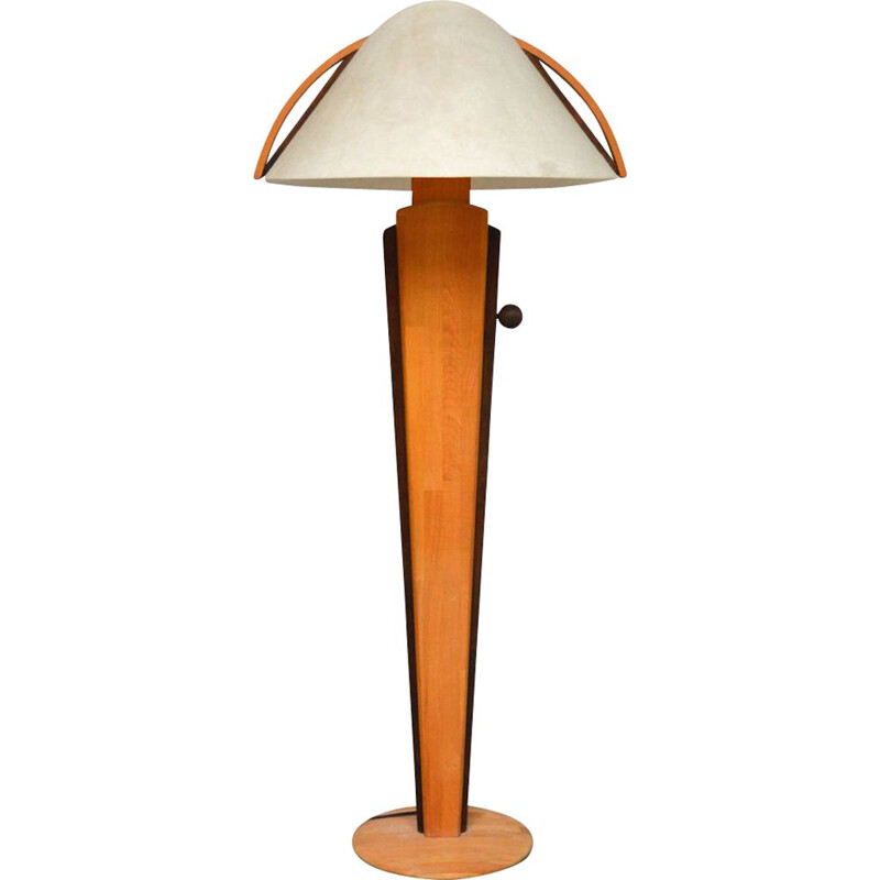 Vintage floor lamp plywood and wood