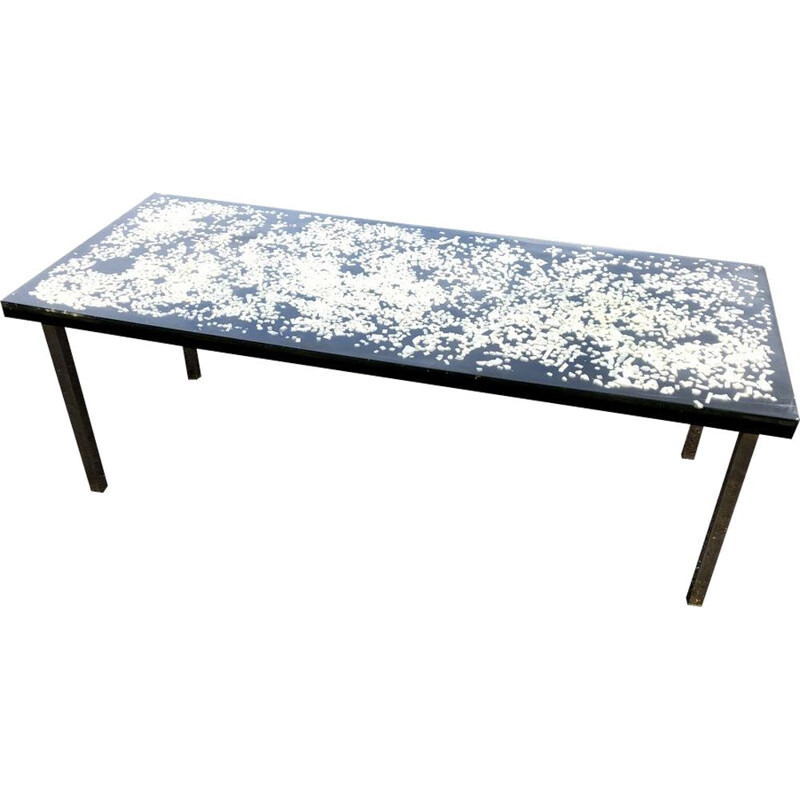 Vintage French coffee table in resin