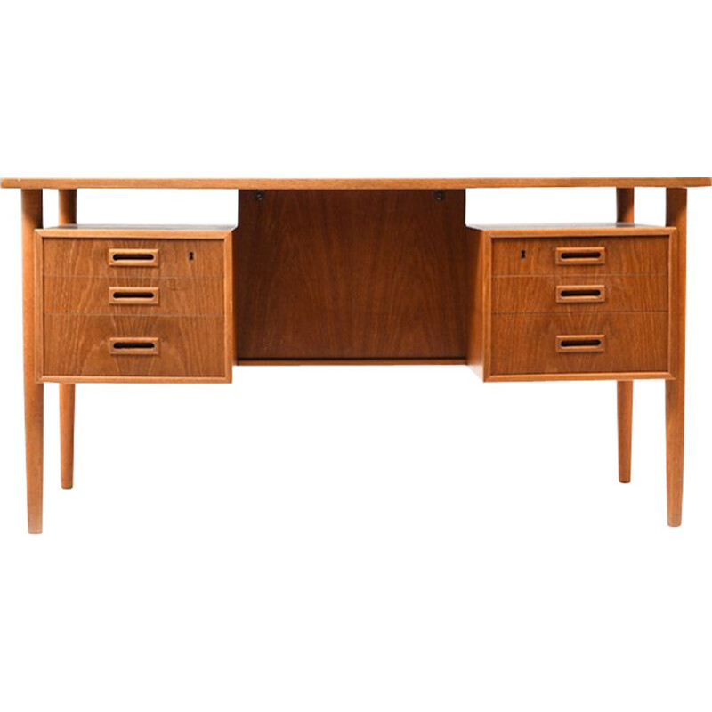 Vintage Danish desk in teak and oak