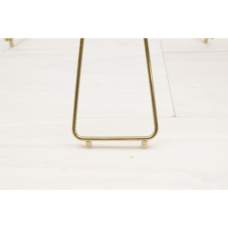 Vintage tripod side table in brass