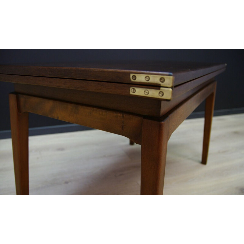 Table basse danoise vintage en noyer