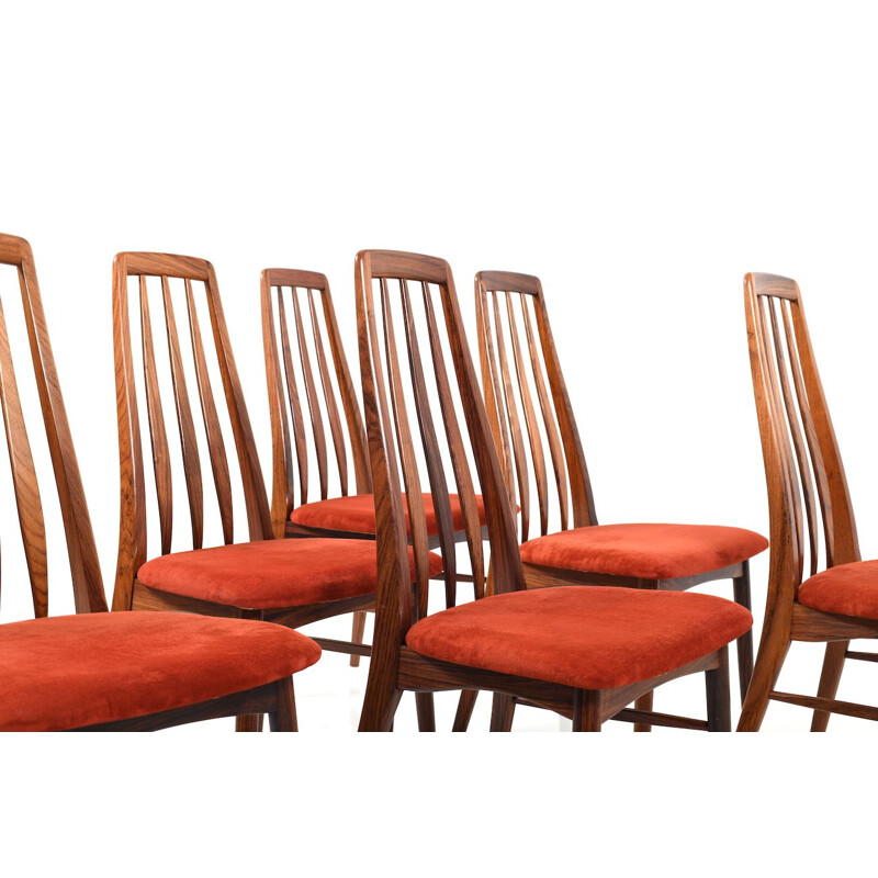 Suite de 6 chaises vintage en palissandre par Niels Koefoed