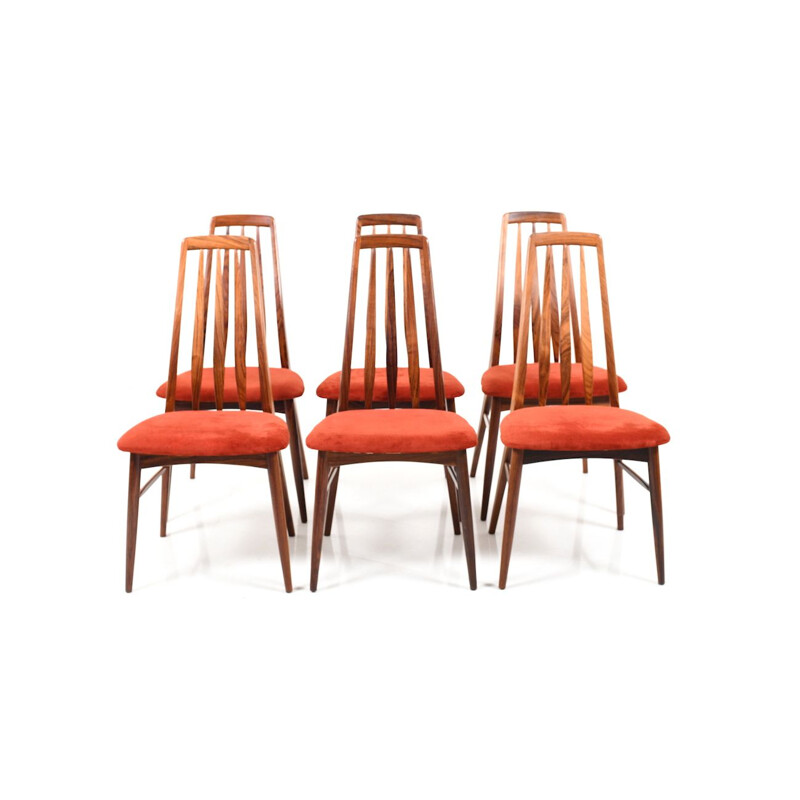 Set of 6 vintage dining chairs in rosewood by Niels Koefoed