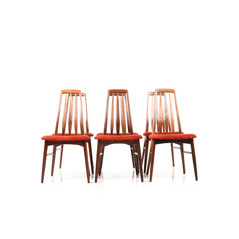 Set of 6 vintage dining chairs in rosewood by Niels Koefoed