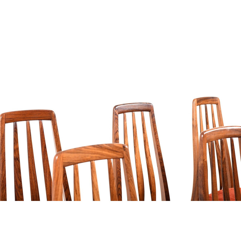 Set of 6 vintage dining chairs in rosewood by Niels Koefoed