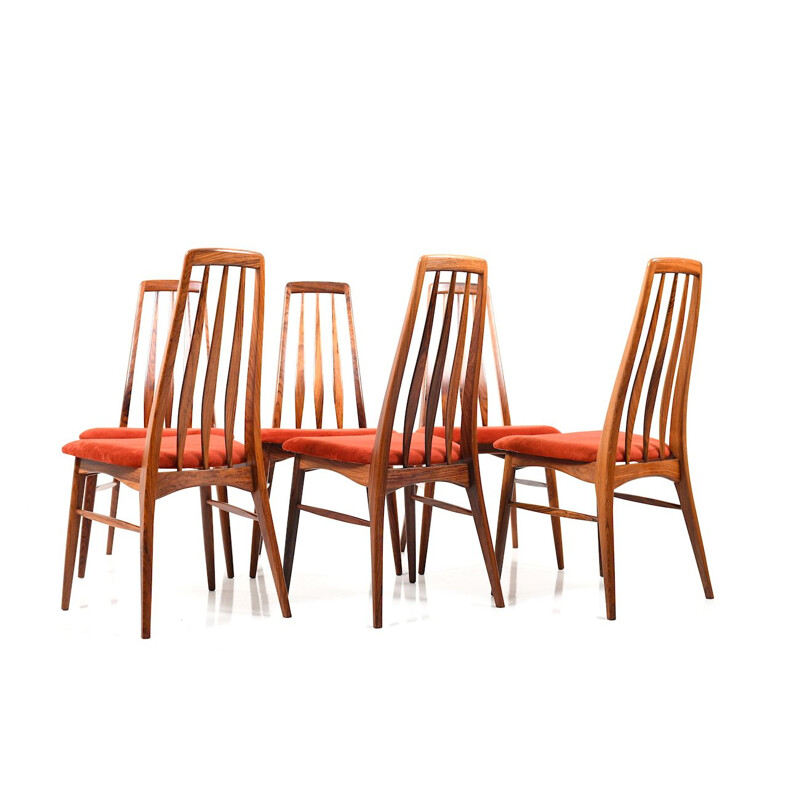 Set of 6 vintage dining chairs in rosewood by Niels Koefoed