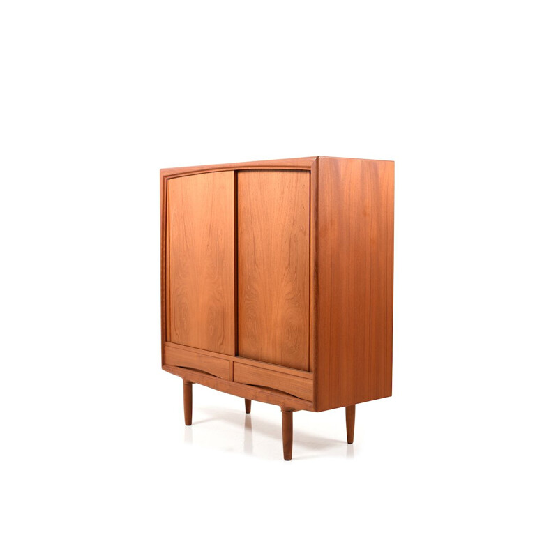 Vintage Danish highboard in teak by Gunni Omann for ACO