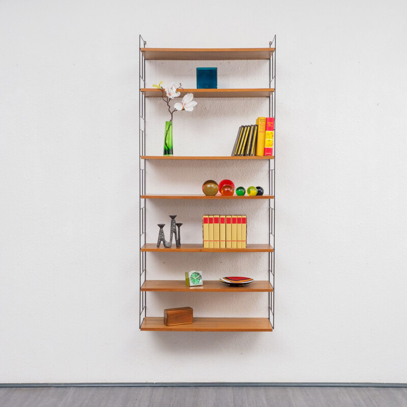 Vintage German shelf system in walnut