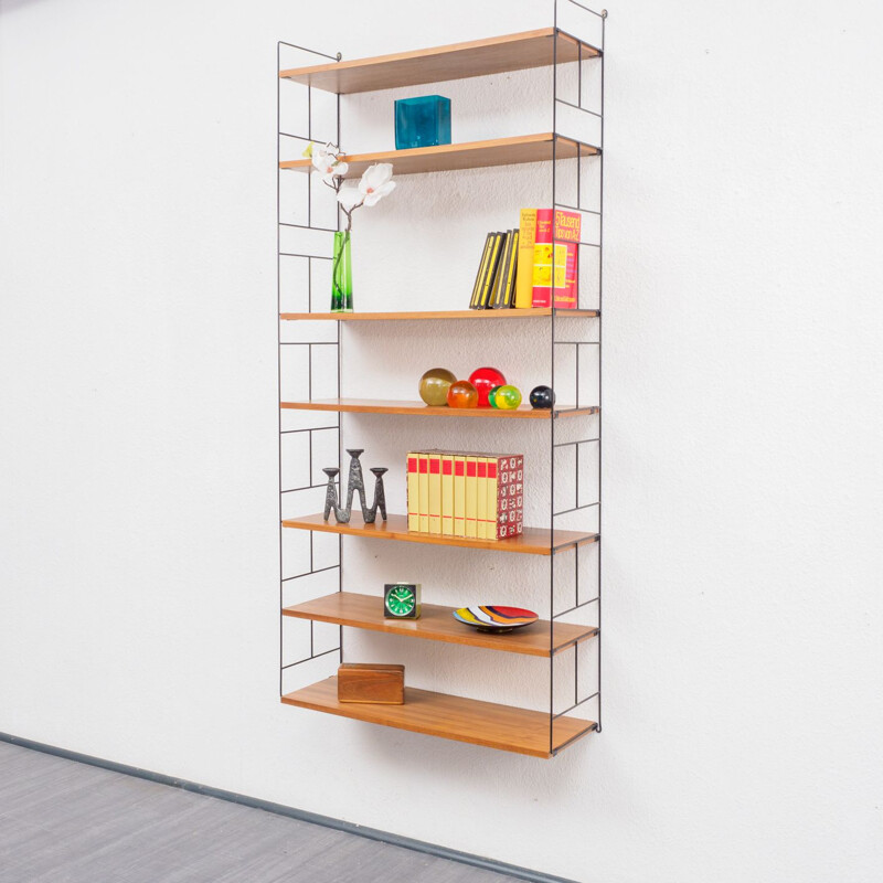 Vintage German shelf system in walnut