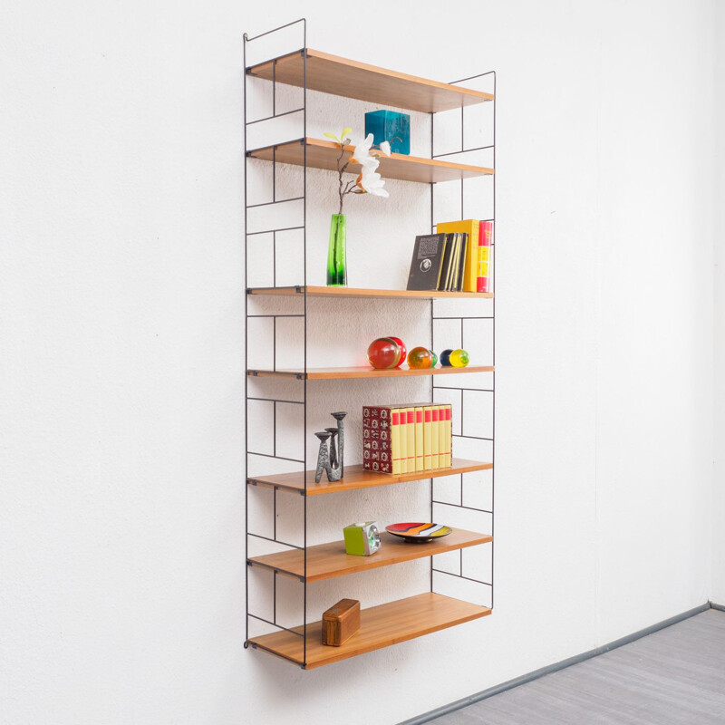 Vintage German shelf system in walnut