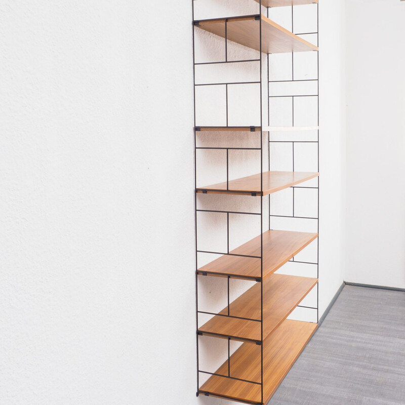 Vintage German shelf system in walnut