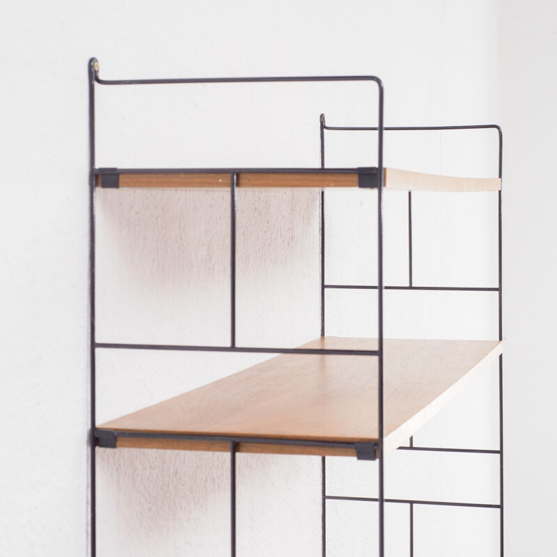 Vintage German shelf system in walnut