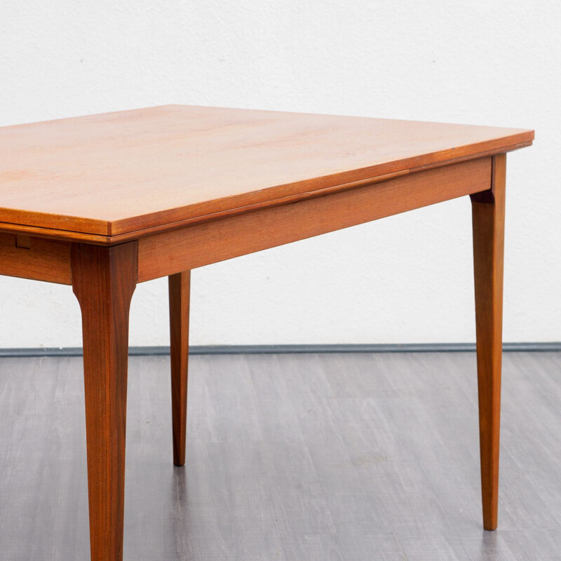 Vintage Scandinavian extendable dining table in teak