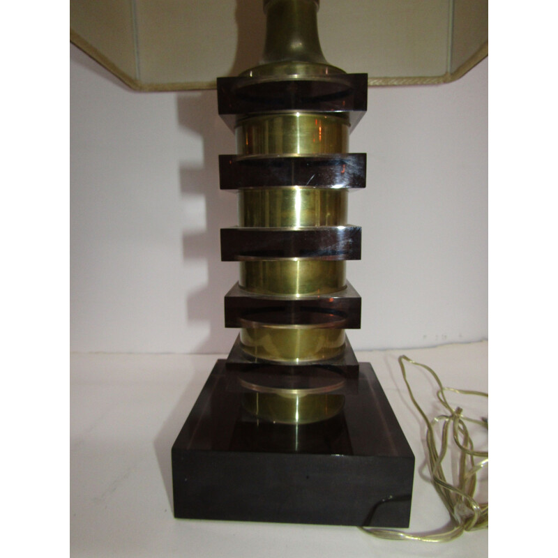 Vintage-Lampe aus Plexiglas und Metall, Italien 1970