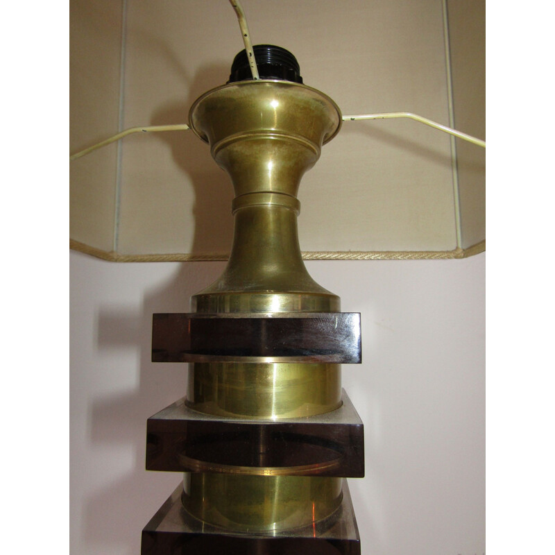 Vintage-Lampe aus Plexiglas und Metall, Italien 1970