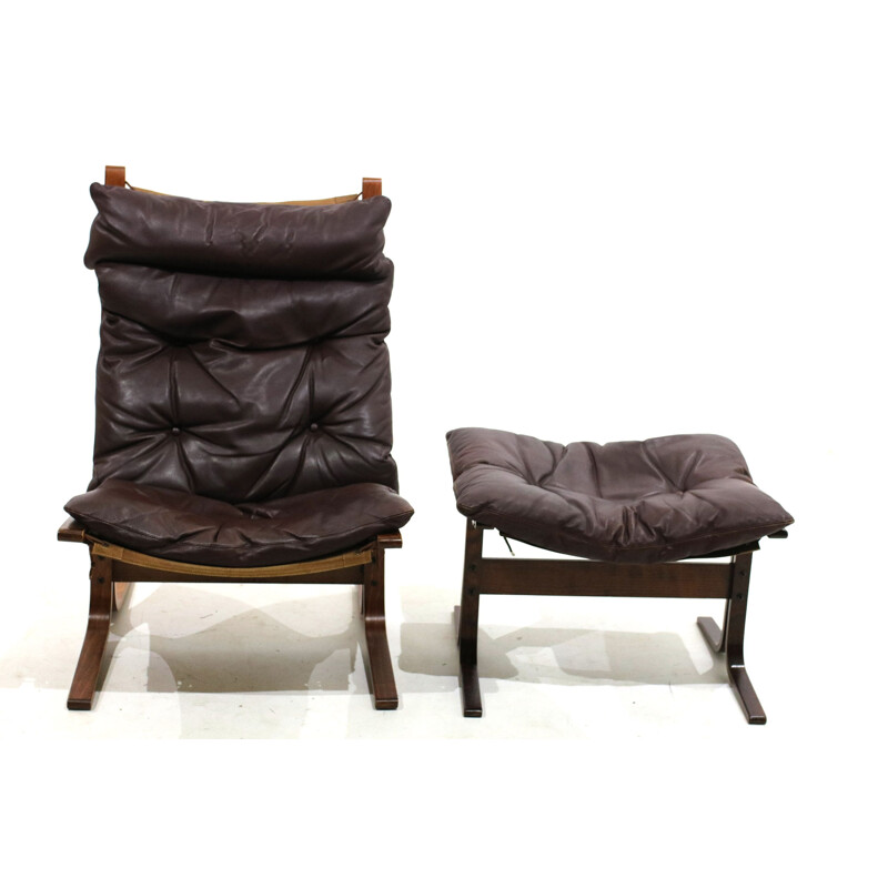 Vintage lounge chair and ottoman "Siesta" by Ingmar Relling for Westnofa