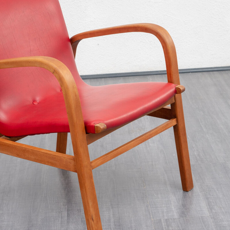 Vintage German red armchair