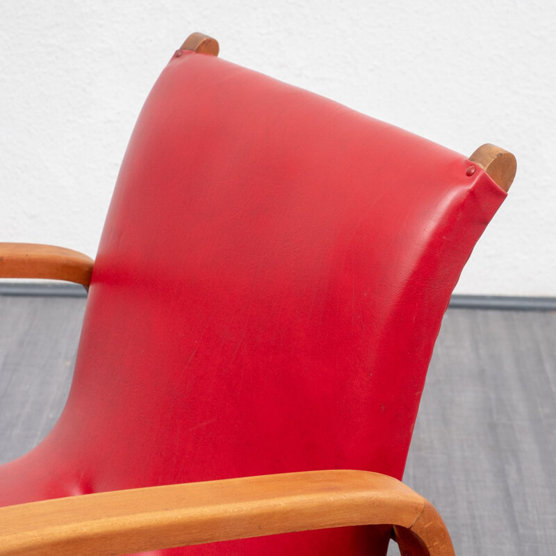 Vintage German red armchair