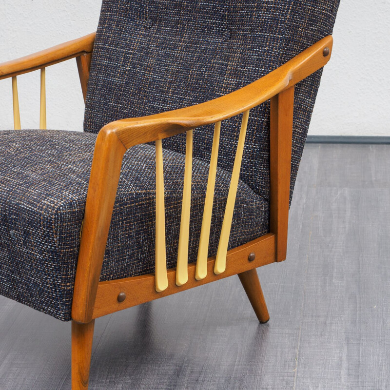 Fauteuil vintage allemand en hêtre massif