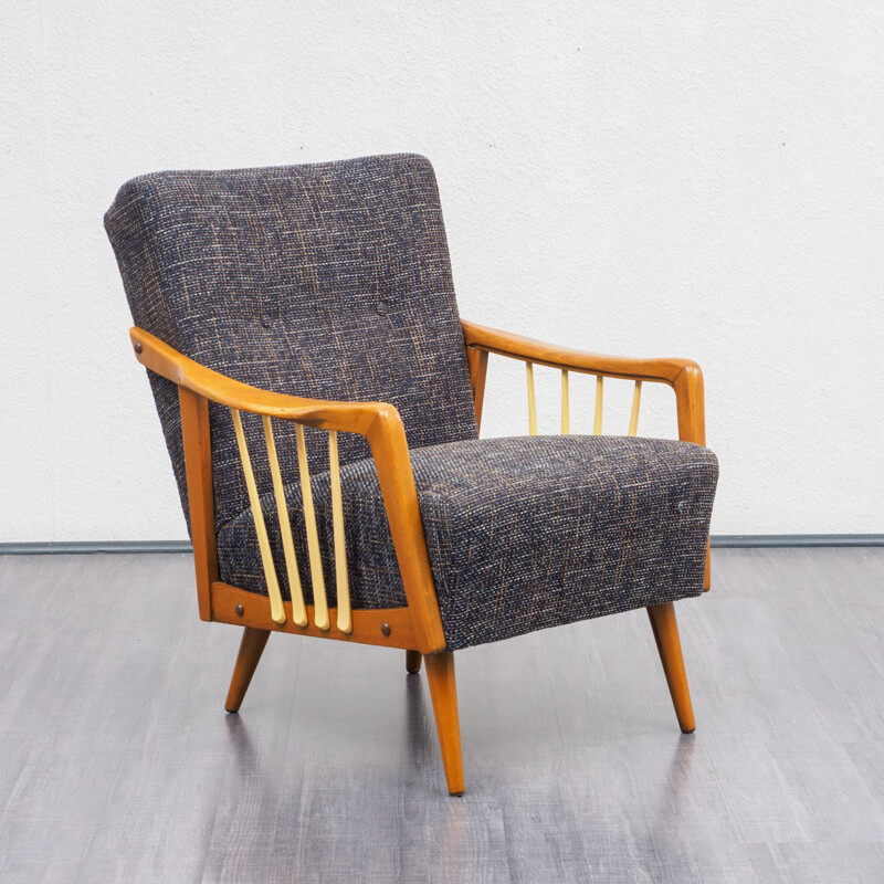 Vintage German armchair in solid beech wood