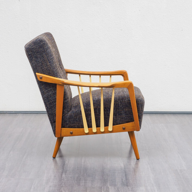 Vintage German armchair in solid beech wood