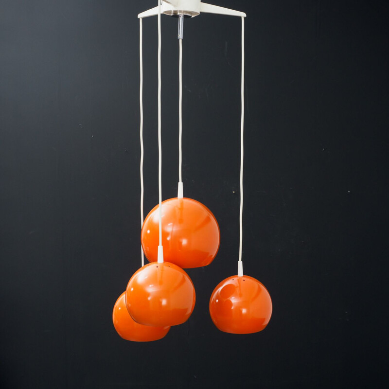 Vintage ceiling light "cascade" in orange metal