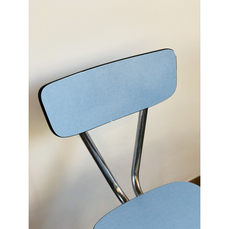 Set of 5 vintage chairs in formica and metal 1950