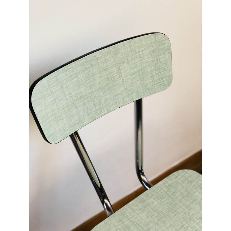 Set of 5 vintage chairs in formica and metal 1950