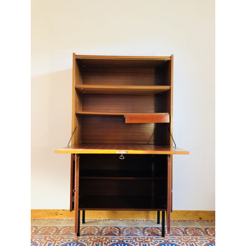 French vintage teak writing desk 1960