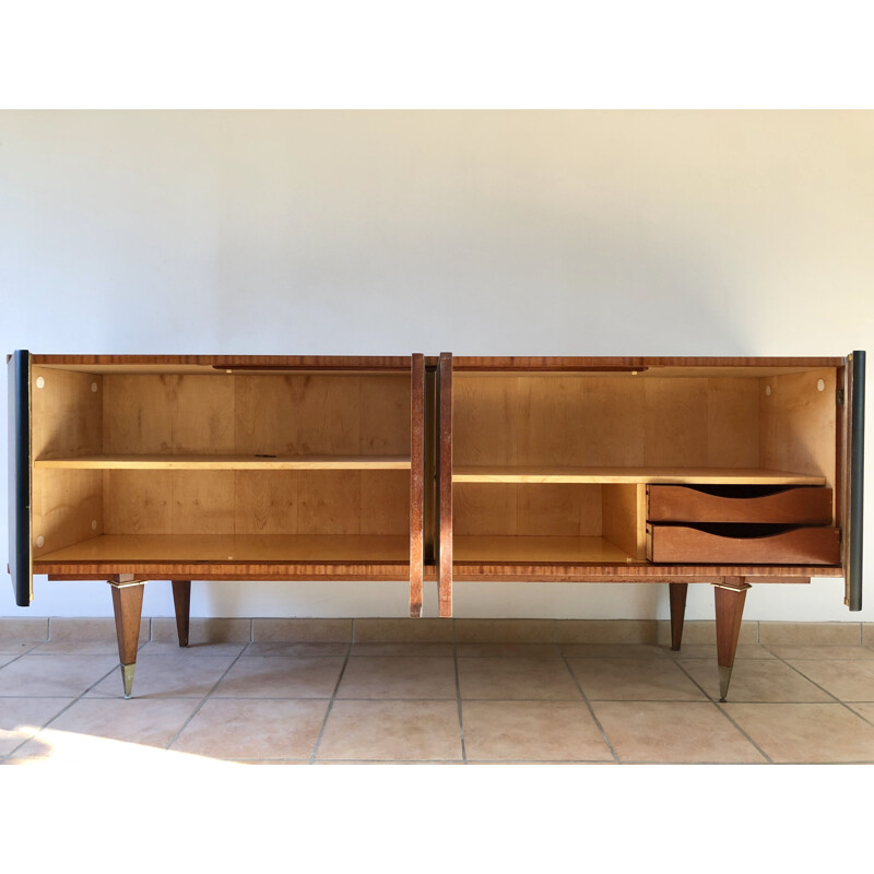 French vintage 4 doors sideboard in mahogany