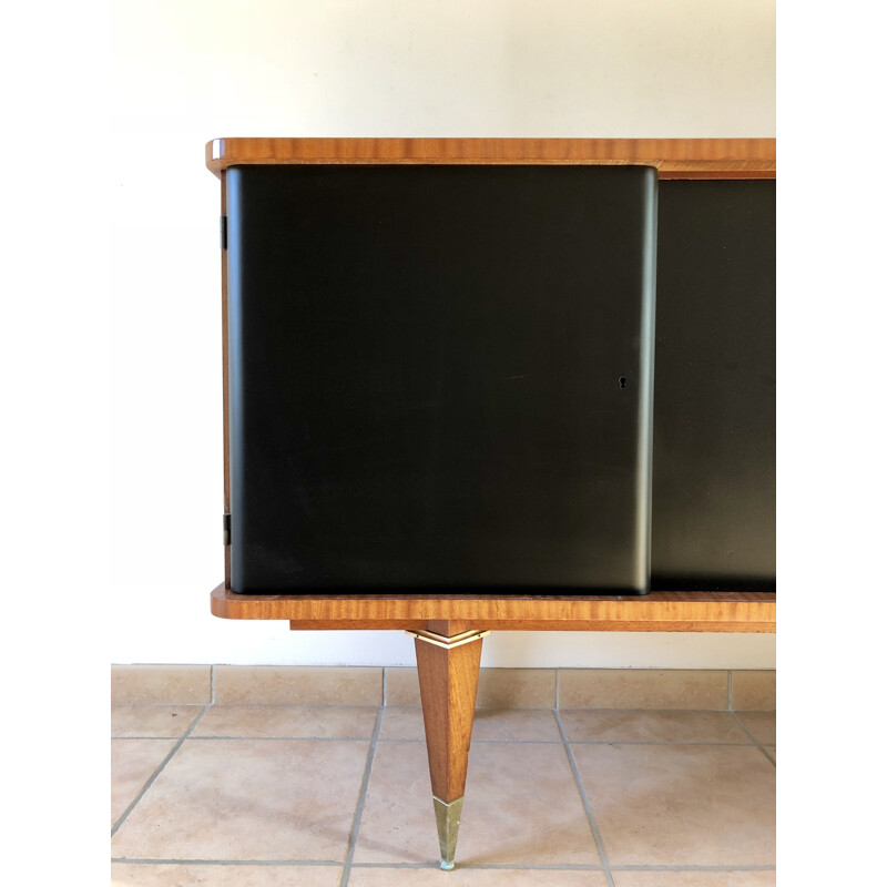 French vintage 4 doors sideboard in mahogany