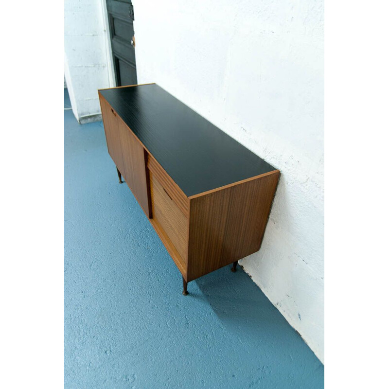 Enfilade vintage scandinave en teck avec tiroir dépliant 1960