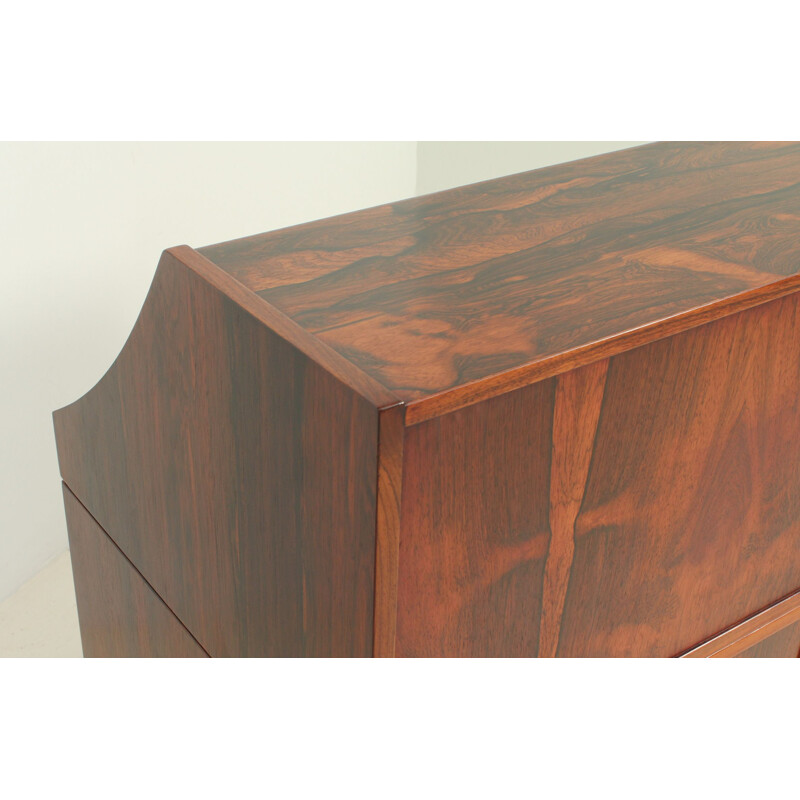 Vintage rosewood writing desk by Gianfranco Frattini for Bernini